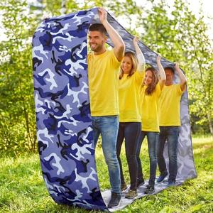 Teyva Daily Team Building Games Teamwork Games Run Mat, Learning Activity Fun Playing Run Mat for Kids Adults Field Day Game Team Building Relay Race Outdoor, with Storage Bag(1,Blue Camouflage)