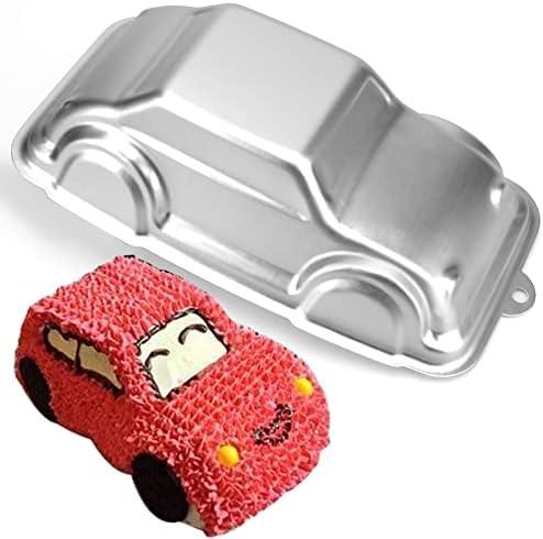 Car Cake Pan, Aluminum Car Cake Pan Mould for 3D Car Shape Baking Pan DIY Birthday Tin Cake Mould