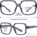 Eyekepper 6 Pack Metalless Screwless Spring Hinges Reading Glasses Oversized Square Readers for Men Women +2.25