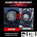 FATECIM Motorcycle 5.75" Headlight Fairing with 15" Smoke Windshield Windscreen & Mounting Kit Headlight Extension Block For Harley Low Rider S FXLRS 2020 2021 2022 2023