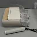 Metal Cat Litter Scooper with Holder, Stainless Steel Metal Litter Scoop Includes Portable Small Broom and Dustpan Set, Speed Sifter Cat Litter Scoop Captures All Clumps, Non-Slip Handle, Easy Clean (White)