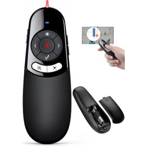 Physical and Digital Pointer Presentation Clicker for Powerpoint Presentations,2 in 1 USB A and USB C Wireless Presenter Remote with Highlighting Magnifier for LED LCD Screen Physical and Digital Pointer Presentation Clicker for Powerpoint Presentations,2 in 1 USB A and USB C Wireless Presenter Remote with Highlighting Magnifier for LED LCD Screen