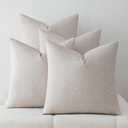 Waterproof Christmas Throw Pillow Covers Set of 4,20x20 Inch Outdoor Stain Resistant Pet Friendly Pillowcases Cushion Covers for Patio Sofa and Living Room,Beige Gray