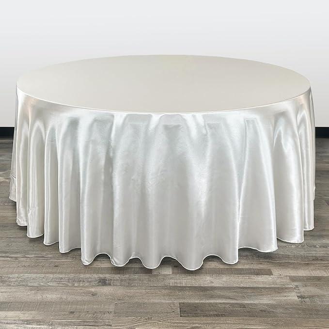 Tablecloth White Round, Round Table Linens, size 95in