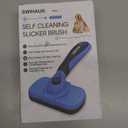 Swihauk Self Cleaning Slicker Brush - Skin Friendly Deshedding Grooming Tool for Dogs & Cats, Suitable for Shedding & Haired Pets, with Pet Supplies Accessories, Blue