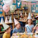 Glenmal 24 Pcs Silly Goose Birthday Party Hats Classroom Students Happy Birthday Cone Hats for 1st Silly Goose Party(Assorted)