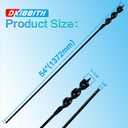 DKIBBITH Flexible Installer Drill Bit for Pulling Wires Through Walls Ceilings and Sidewalks,54-Inch Long, 1-1/4-Inch Auger with a Fish Eye Hole and Screw Point, 1/4" 3-Flat Anti-Slip Shank.