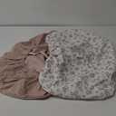 Konssy Muslin Crib Sheets for Girl Boy, 2 PCS Soft and Breathable Cotton Baby Sheets for Standard Crib Mattress, 52"x 28" (Floral, Pink)