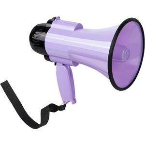 30 Watt Power Portable Megaphone Bullhorn Speaker Voice, Siren/Alarm and 240S Recording with Volume Control and Strap (Purple)
