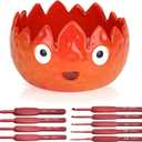 Flame Yarn Bowl with 9 Size Crochet Hooks