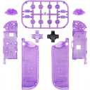 eXtremeRate Clear Atomic Purple Joycon Handheld Controller Housing (D-Pad Version) with Full Buttons, DIY Replacement Shell Case for Nintendo Switch & Switch OLED Joy-Con Console Shell NOT Included