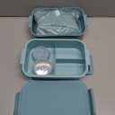 Adults Bento Box with Insulated Lunch Bag, 74oz Capacity 3 Stackable Leak-Proof Bento Box Built-In Utensil and Sauce, PFAS & BPA-Free, Microwave & Dishwasher Safe (Mint Green)