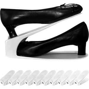 I M HOME LIVING One-Piece Shoe Slot Organizer 10 Pack, Space-Saving Stackers for Closet, Entryway & Shoe Rack | No Assembly Needed White