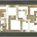 Deco 79 Metal Geometric Home Wall Decor Square Ribbon Wall Sculpture with Black Frame, Wall Art 16" x 2" x 48", Gold