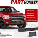 ALMULOO Front Bumper Cover & License Plate Bracket Compatible with 2015-2017 Ford F150 W/O Engine Block Heater Option&Grille Shudders Replace for FL3Z17E810AA FL3Z17A385A FO1044108 FO1068165 FO1044109