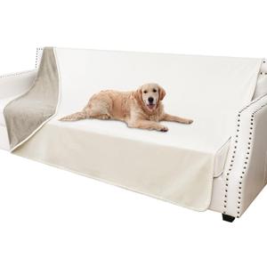 Waterproof Dog Blankets, Washable Pee Proof Pet Blanket for Couch, Soft Reversible Puppy Throw Furniture Protector Cover for Bed Sofa-68"x82",Beige+Khaki (68"x82", Beige+khaki)