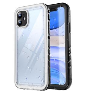 SPORTLINK Waterproof Case for iPhone 11, Full Body Heavy Duty Protection Full Sealed Cover Shockproof Dustproof Built-in Clear Screen Protector Rugged Case for iPhone 11 6.1 Inch Clear (Black/Frosted Clear)