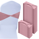 Kinlop 150 Pcs Spandex Chair Sashes Bows Stretch Chair Cover Bands Elastic Ties Bands Slider Sashes Without Buckle Decorations for Wedding Party Events Ceremony Birthday(Dusty Pink)