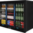 Commercial Back Bar Cooler with 3 Glass Sliding Doors, 11.5 cu.ft Under Counter Beverage Refrigerator, LED Lighting - ETL Beer and Wine Cooler for Bar, Restaurant, Garage, Office, Home