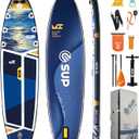 ESUP 11'6"x35" Extra Wide Inflatable Paddle Board, 450lb Capacity Super Stable Inflatable Stand Up Paddleboards for 2-3 People, All-Round Sup Board for Beginners/Family/Yoga, w/100L Backpack