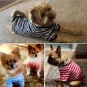 Geyoga 6 Pieces Dog T-Shirt Striped Cotton Breathable Spring Summer Pet Apparel Colorful Soft Puppy Sweatshirt Clothes for Dogs Puppy(Light Color,M)