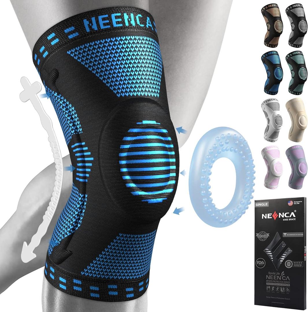 NEENCA Professional Knee Brace, Compression Knee Support with Patella Gel Pad & Side Stabilizers, Medical Knee Sleeve for Pain Relief, ACL,PCL, Meniscus, Injury Recovery, Arthritis, Sports, Workout
