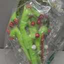 6 Pcs 20 Inch Whimsical Lime Green Furry Curly Christmas Tree Picks and Sprays Xmas Tree Topper Decoration with Red Artificial Glitter Berry Stems Woolen Spiral Curly Picks for Xmas Vase Filler Wreath