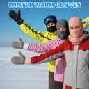 12 Pcs Women Ski Mittens Balaclava Face Masks Set Winter Ski Gloves Snow Warm Windproof Adjustable Glove Fleece Lining Cozy Wool Glove Cold Weather for Cold Weather Snowboarding Riding