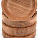 Soup Bowl Acacia Wood Set of 4 For Soups and Pastas, Oven, Wood Bowl Hand- Carved (4" X 4" X 1.5")
