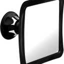 MIRRORVANA Fogless Shower Mirror for Shaving with Upgraded Suction, Anti Fog Shatterproof Surface and 360 Swivel, 1X Magnifying, 6.3 x 6.3 Inch (Black)