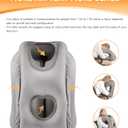 Sunany Travel Pillow, Inflatable Neck Pillow Used for Airplanes/Cars/Buses/Trains/Office Napping with Eye Mask/Earplugs (Gray)