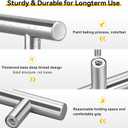 10 Pack 5" Brushed Silver Cabinet Pulls, Hollow (3" C-C) Universal Cabinet Handles for Kitchen/Bathroom/Dresser, Cupboard Hardware for Bar Pulls