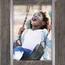 Malden International Designs 5x7 Rustic Gray Picture Frame With Metal Accents