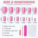 2 x LoveOurHome 240pc Square Press on Nails Short Fake Nails Cute Pink Glue on Nail Short Acrylic Nails Press ons Nail Tips Full Cover False Nail Square Fingernail with Adhesive Tabs for Women Girls