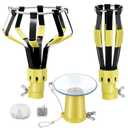 Dreyoo 3 Pieces Set Light Bulb Changer, Standard Incandescent, Floodlight and Suction Cup Light Bulb Changer Compatible with Standard Threaded Extension Pole, Pole Not Included (Yellow)