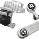 112105HA0A 113604BA0B A4367 A4376 3PCS Engine Motor Mount and Torque Strut Mount Set Fits for Nissan Rogue 2014 - 2020 X-Trail 2014 - 2019, Renault Koleos 2017 - 2019 2.5L