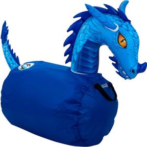 Waddle Hip Hoppers Large Bouncy Hopper Inflatable Hopping Animal Bouncer, Supports Up to 250 Pounds, Ages 5 and Up (Blue Dragon)