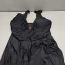 B2prity Women's One Piece Swim Dress Swimsuit Tummy Control V Neck Swimdress Mesh Bathing Suit Skirt U Ring Swimwear, 2XL