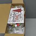 Jexine 12 Pcs Christmas Mason Jar Centerpieces Table Decor with Artificial Snow Pine Cone Red Berry Xmas Wooden Sign for Holiday Farmhouse Home Dining Table Kitchen Tiered Tray Decor