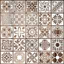 2 x 25 Pack Tile Stencils, Reusable Flower Pattern Painting Stencils for Painting on Wall Wood Floor Furniture