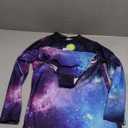 Lollisy Big Girls Long Sleeve Rash Guard Set Bathing Suits Two Piece Swimsuits for Kids Swim Shirts Purple Nebula Size 9-10 Years