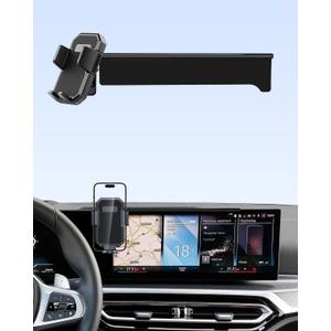 PZK Car Phone Holder for 2023-2025 BMW 3 Series /2024 2025 BMW 4 Series Accessories 14.9-Inch Screen Fixed Clip, Auto Lock Car Phone Mount With Sunglasses Storage Box 360 Rotation Fit 4.0-7.0'' Phone