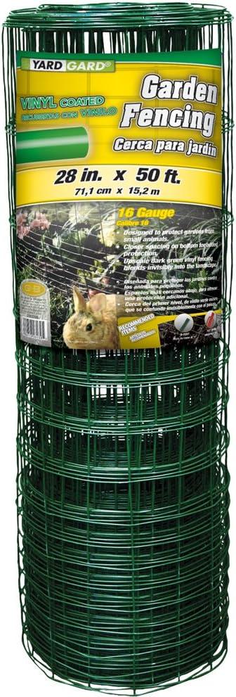 YARDGARD – 4 in. to 1 in. Mesh Welded Wire Fence – 28 in. x 50 ft. 16‑Gauge Vinyl Coated Galvanized Steel – for Rabbit Fencing | Garden Protection | Tree and Flower Barriers