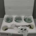 MOKATNG Bathroom Light Fixtures, 3Light Green Vanity Lights with Unique Leaf Texture Glass Shade, Modern Matte Black and Gold Bathroom Wall Lamp for Mirror Hallway Cabinet Living Room