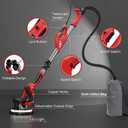 Drywall Sander, 2026 Upgraded 8-Amp Popcorn Ceiling Removal Tool with 7 Variable Speed 800-1800RPM, Drywall Sander with Vacuum Dust Collector with LED Light, Extendable Handle,12pcs Sanding Discs