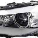 Dasbecan HID/Xenon w/AFS Type Headlight Compatible With 2011-2013 BMW 5 Series 528i 535i 550i M5 Left Driver Side Housing Chrome Clear Headlight Assembly Replaces# 63117271907