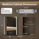 HBEZON 16 x 24 Inch Medicine Cabinet with Mirror and LED Light for Bathroom, 16x24 Left Hinge