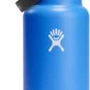 HYDRO FLASK Wide Mouth vacuum insulated stainless steel water bottle with leakproof closeable straw lid for cold water drinks, sports, travel, car and school (Cascade)