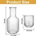 Bekith 2 Set 25 OZ Bedside Night Water Carafe with Tumbler Glass, Vertical Stripes Clear Glass Carafe for Bedroom Guest Room Nightstand, Mouthwash Decanter for Bathroom, Water Pitcher Set (4-Piece)