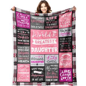 Daughter Birthday Gifts - Gifts for Daughters from Mom Dad - Mothers Day Christmas Valentines Day Birthday Unique Presents for Daughters Adult - Best Daughter Ever Blanket - Throw Blanket 50"x60"